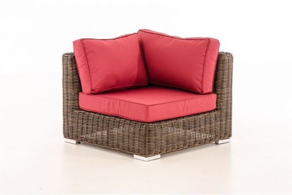 Eckelement Ariano 84x84cm Rubinrot braun-meliert