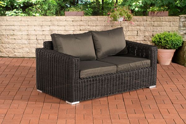 2er-Sofa Bilbao / Madeira Anthrazit schwarz