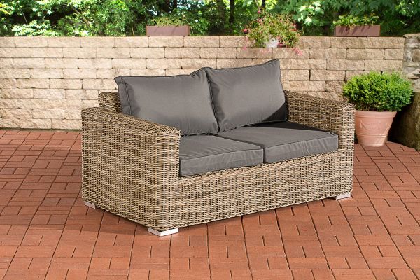 2er-Sofa Bilbao / Madeira Eisengrau natura