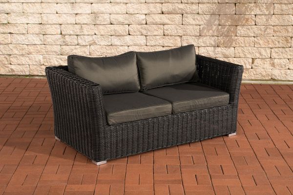2er Sofa Mandal Anthrazit schwarz