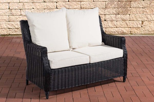 2er Sofa Montero Cremeweiss schwarz