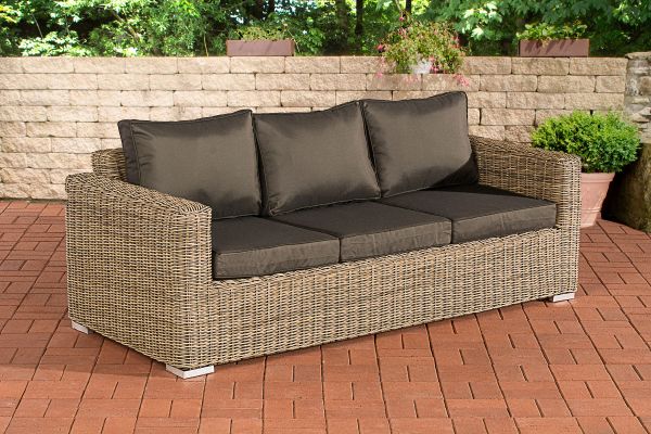 3er-Sofa Bilbao / Madeira Anthrazit natura