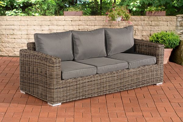 3er-Sofa Bilbao / Madeira Eisengrau grau-meliert