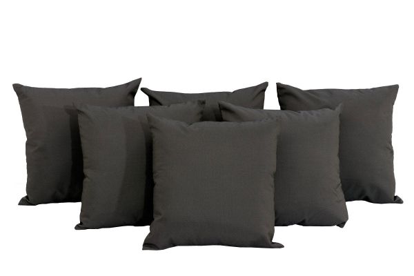 6x Deko-Kissen 45x45 cm anthrazit