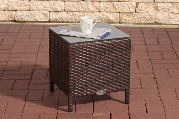 Beistelltisch Vilato Flachrattan braun-meliert