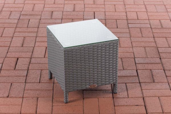 Beistelltisch Vilato Flachrattan grau