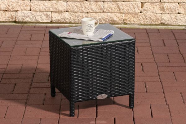Beistelltisch Vilato Flachrattan schwarz