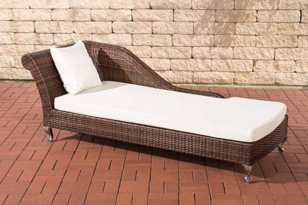 Chaiselongue Savannah cremeweiß braun-meliert