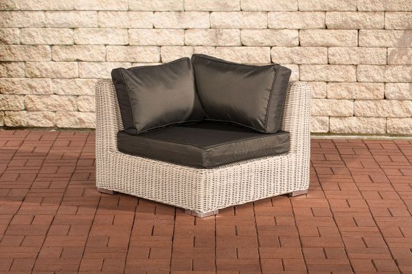Eckelement Ariano 84x84cm Anthrazit  perlweiß