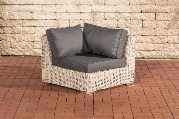 Eckelement Ariano 84x84cm Eisengrau perlweiß