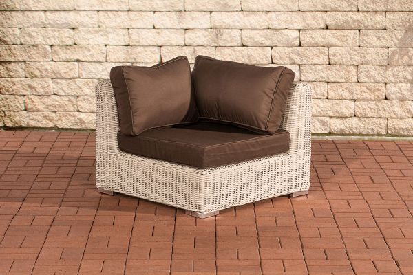 Eckelement Ariano 84x84cm Terrabraun perlweiß