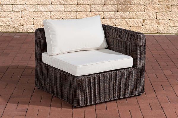 Eckelement Links Marbella Cremeweiß 5mm braun-meliert
