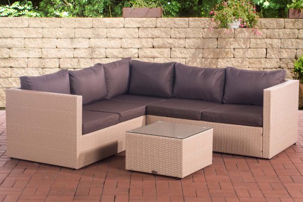 Ecksofa-Garnitur Genero Terrabraun sand