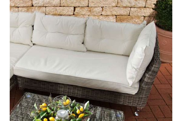 Ecksofa Moss Cremeweiss grau-meliert