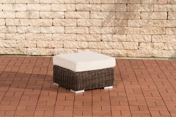 Fußhocker Ariano 56x56 cm Cremeweiss  braun-meliert