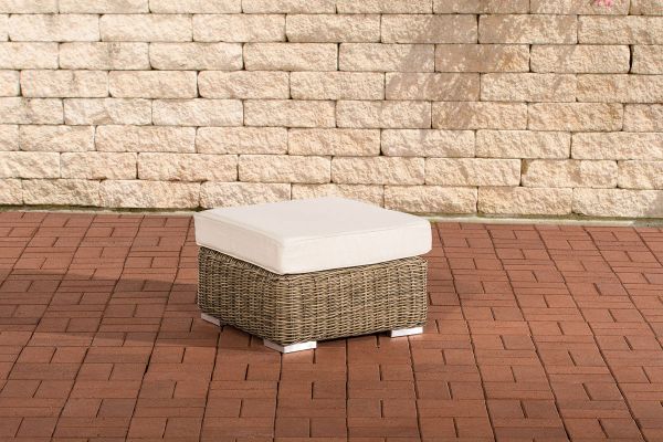 Fußhocker Ariano 56x56 cm Cremeweiss  natura