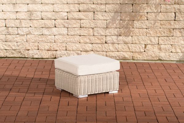 Fußhocker Ariano 56x56 cm Cremeweiss  perlweiß