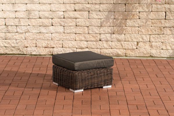 Fußhocker Ariano 56x56cm Anthrazit braun-meliert