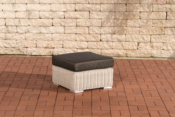 Fußhocker Ariano 56x56cm Anthrazit perlweiß