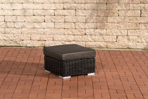 Fußhocker Ariano 56x56cm Anthrazit schwarz