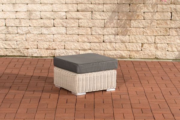 Fußhocker Ariano 56x56cm Eisengrau perlweiß