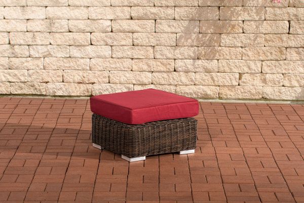 Fußhocker Ariano 56x56cm Rubinrot braun-meliert