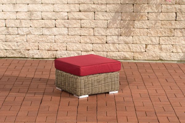Fußhocker Ariano 56x56cm Rubinrot natura