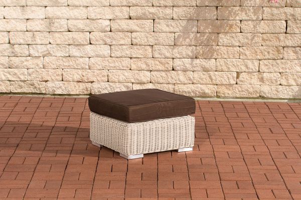 Fußhocker Ariano 56x56cm Terrabraun perlweiß