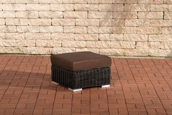 Fußhocker Ariano 56x56cm Terrabraun schwarz