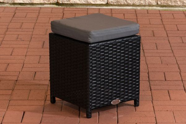 Fußhocker Siena / Sorano Eisengrau schwarz