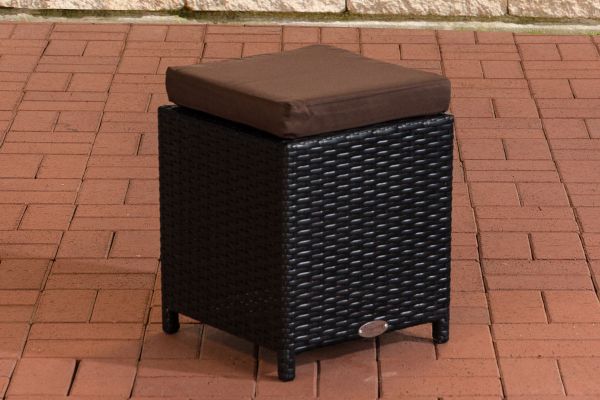 Fußhocker Siena / Sorano Terrabraun schwarz