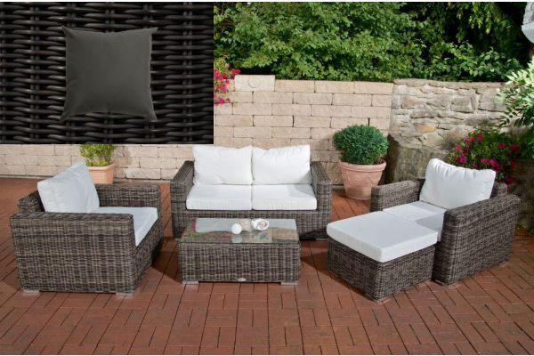 Garnitur Bilbao (mit 2-er Sofa) Anthrazit schwarz