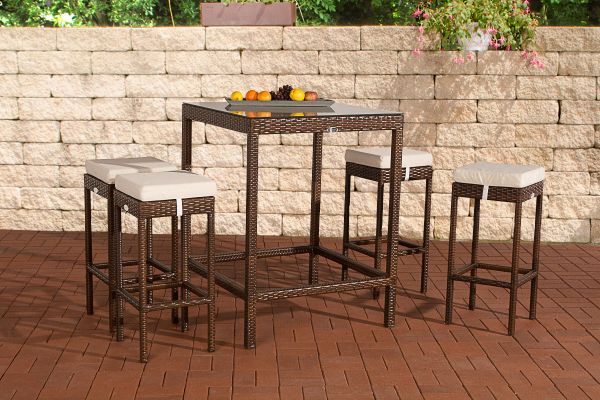 Gartenbar Alia Cremeweiß braun-meliert