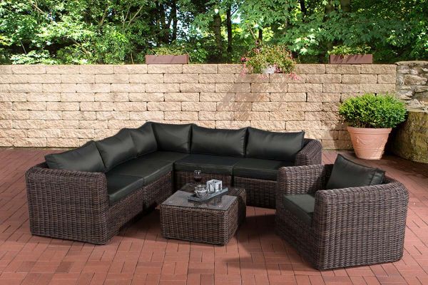 Gartengarnitur Marbella Anthrazit 5mm braun-meliert