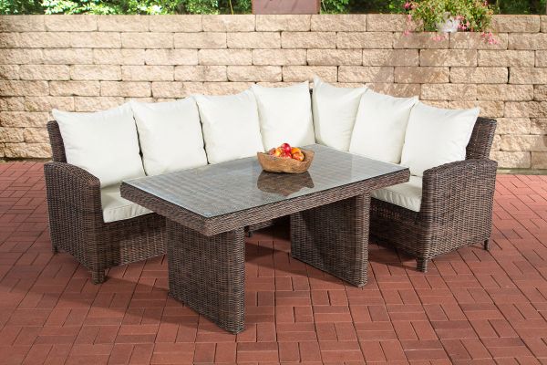 Gartengarnitur Minari Cremeweiss 5mm braun-meliert