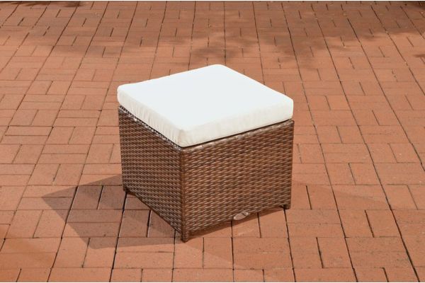 Hocker Maui / Tahiti Cremeweiß braun-meliert