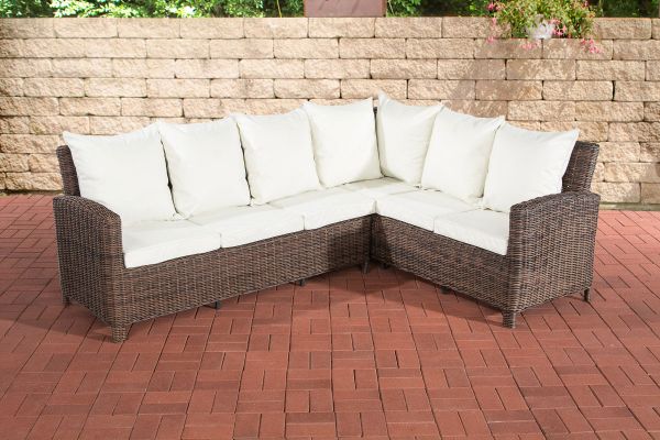 L Garnitur Minari Cremeweiss 5mm braun-meliert