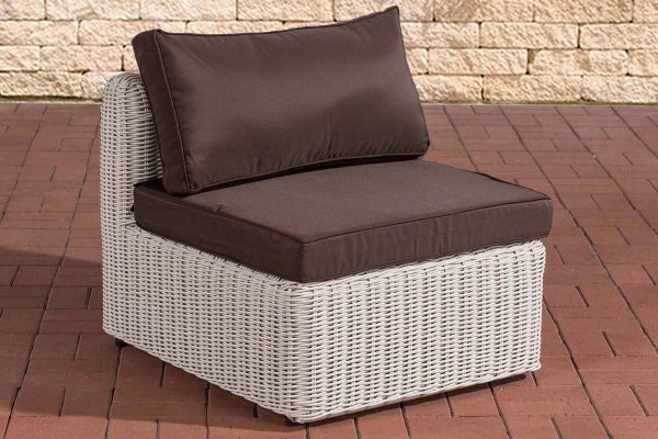 Mittel-Sofa Marbella Terrabraun 5mm perlweiß