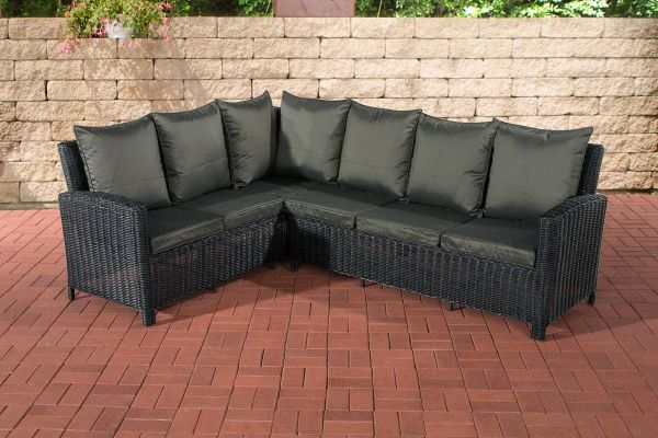 Rundrattan L Garnitur Bermeo 5mm anthrazit schwarz