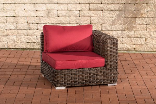 Seitenelement links Ariano 84x84cm Rubinrot braun-meliert