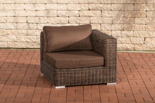 Seitenelement links Ariano 84x84cm Terrabraun braun-meliert