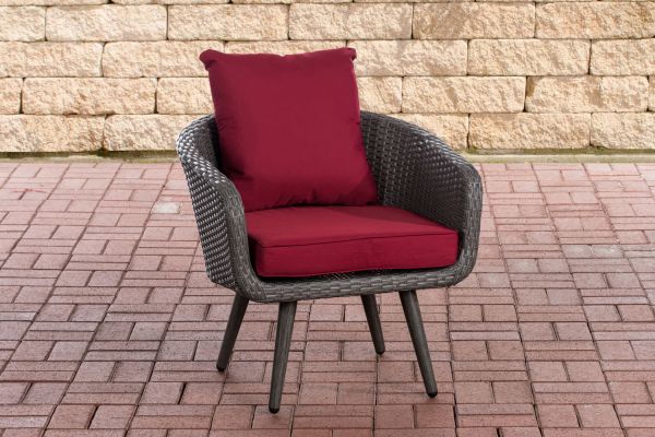 Sessel Ameland Flach rubinrot 40 cm (Dunkelgrau) grau