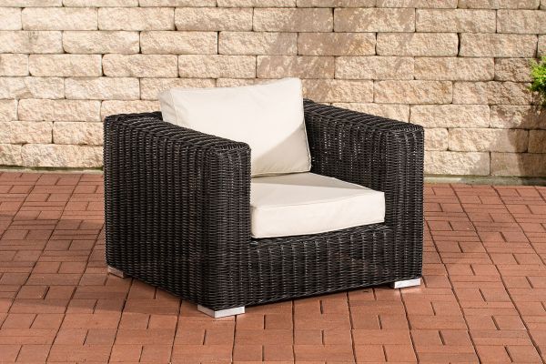 Sessel Ariano 94x84 cm Cremeweiss  schwarz