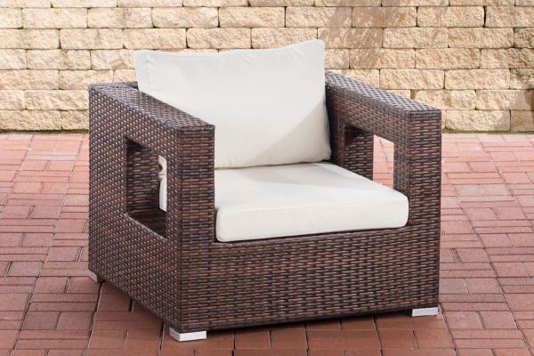 Sessel Honolulu Flachrattan braun-meliert
