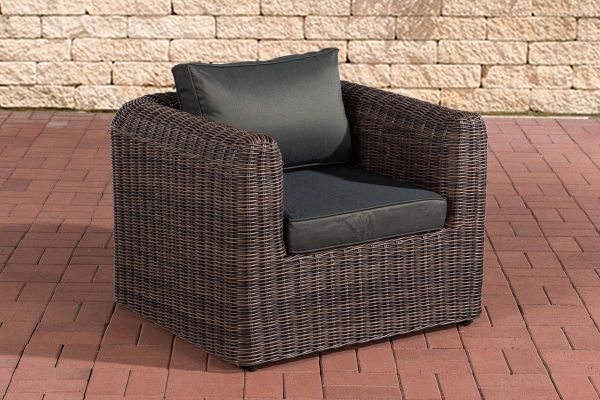 Sessel Marbella Anthrazit 5mm braun-meliert