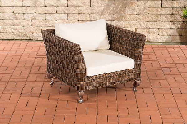 Sessel Moss Cremeweiss braun-meliert