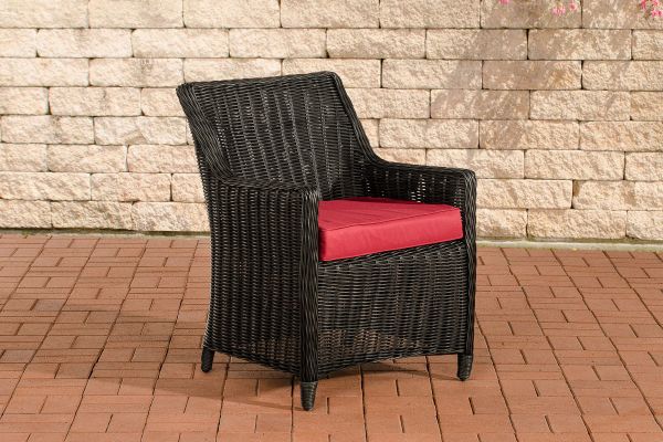 Sessel Sandnes Rubinrot schwarz