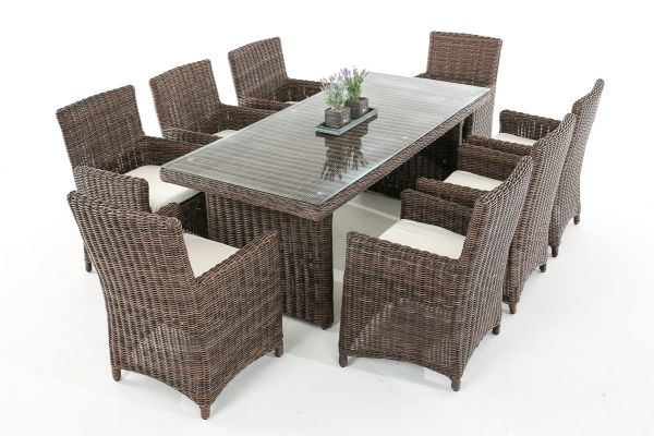 Sitzgruppe Fontana XL Creme braun-meliert