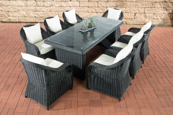Sitzgruppe Lavello XL Cremeweiss schwarz