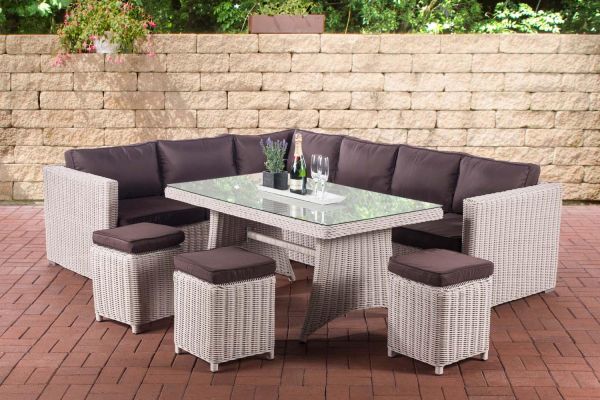 Sitzgruppe Sorano 5mm Terrabraun perlweiß